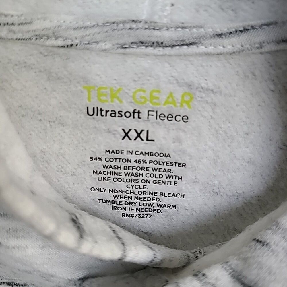 Tek Gear Ultrasoft Fleece  Hoodie Sweatshirt Plus Size 2X White Black - Picture 2 of 3